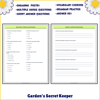 Garden's Secret Keeper | Poem Grammar Worksheet Printable Activity