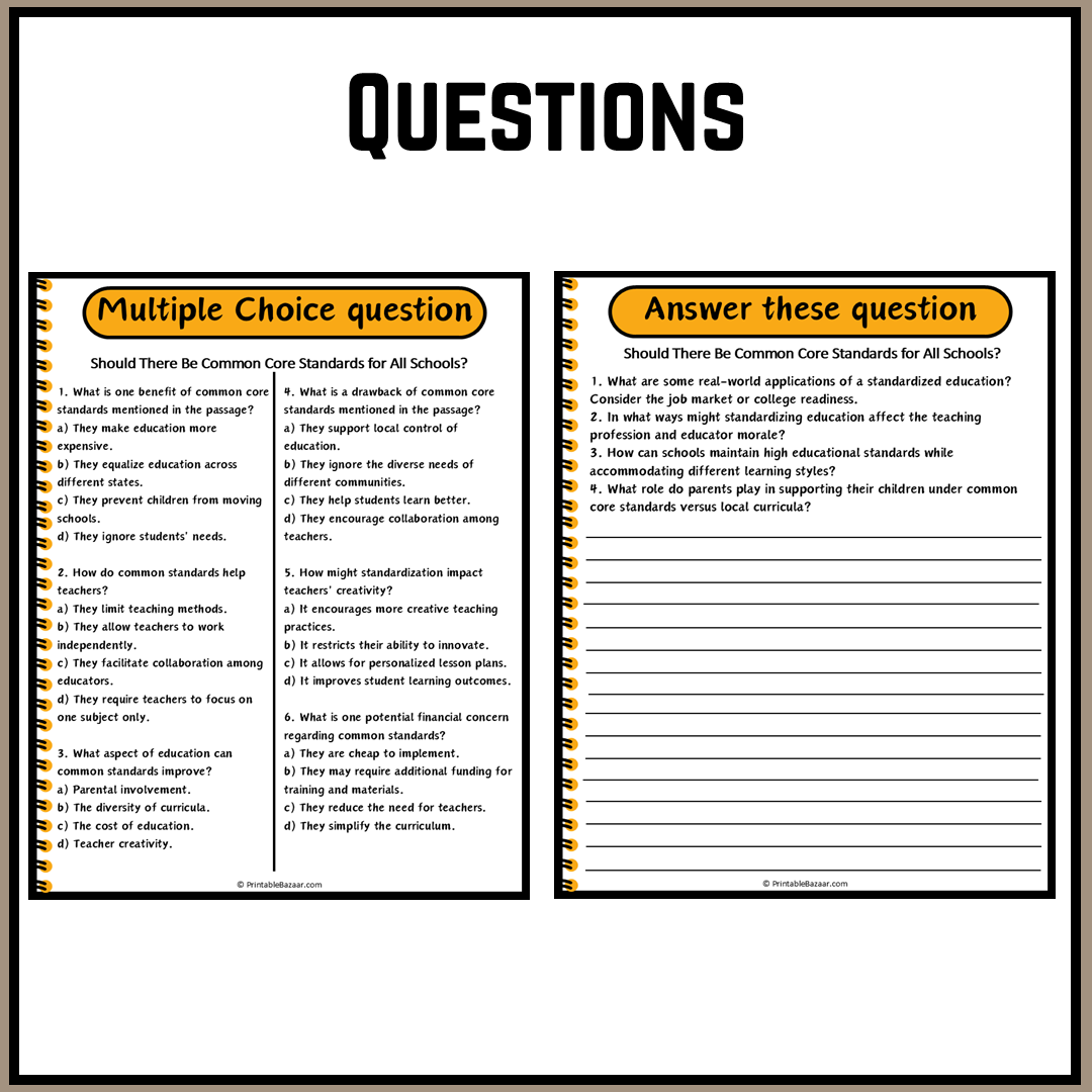 Should There Be Common Core Standards for All Schools? | Debate Case Study Worksheet