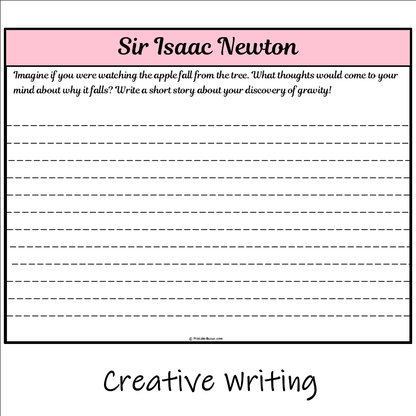 Sir Isaac Newton | Main Idea and Supporting Details Reading Passage and Questions