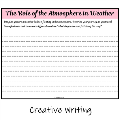 The Role of the Atmosphere in Weather | Main Idea and Supporting Details Reading Passage and Questions