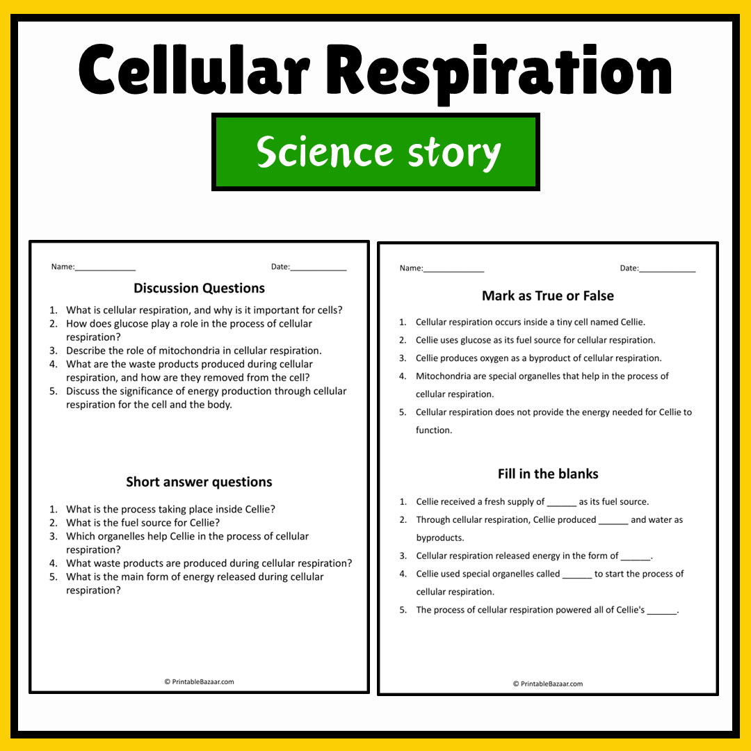 Cellular Respiration | Science Story Reading Comprehension Activity