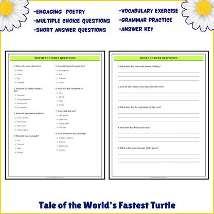 Tale of the World's Fastest Turtle | Poem Grammar Worksheet Printable Activity