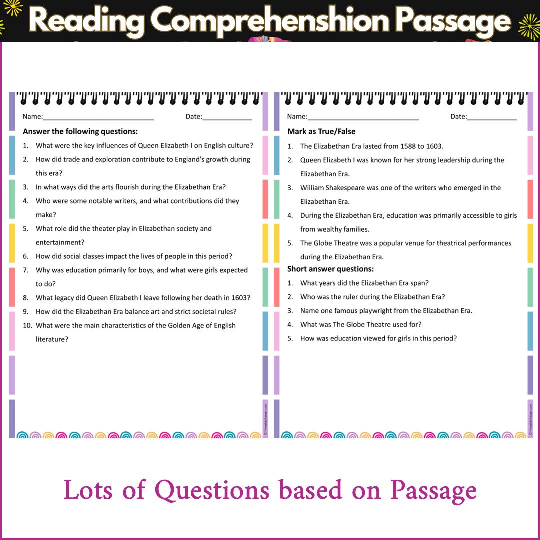 The Elizabethan Era | Reading Comprehension Passage and Questions