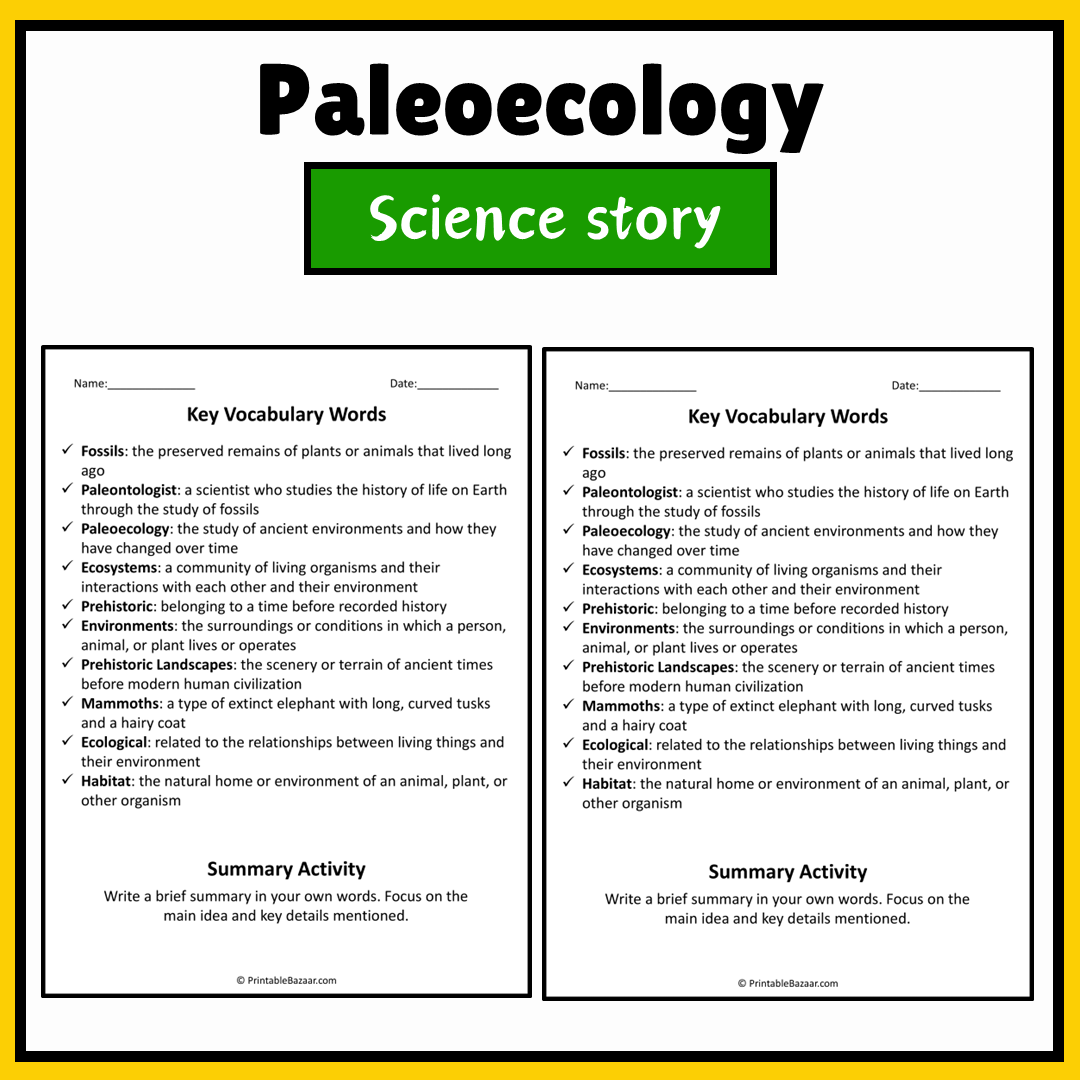 Paleoecology | Science Story Reading Comprehension Activity