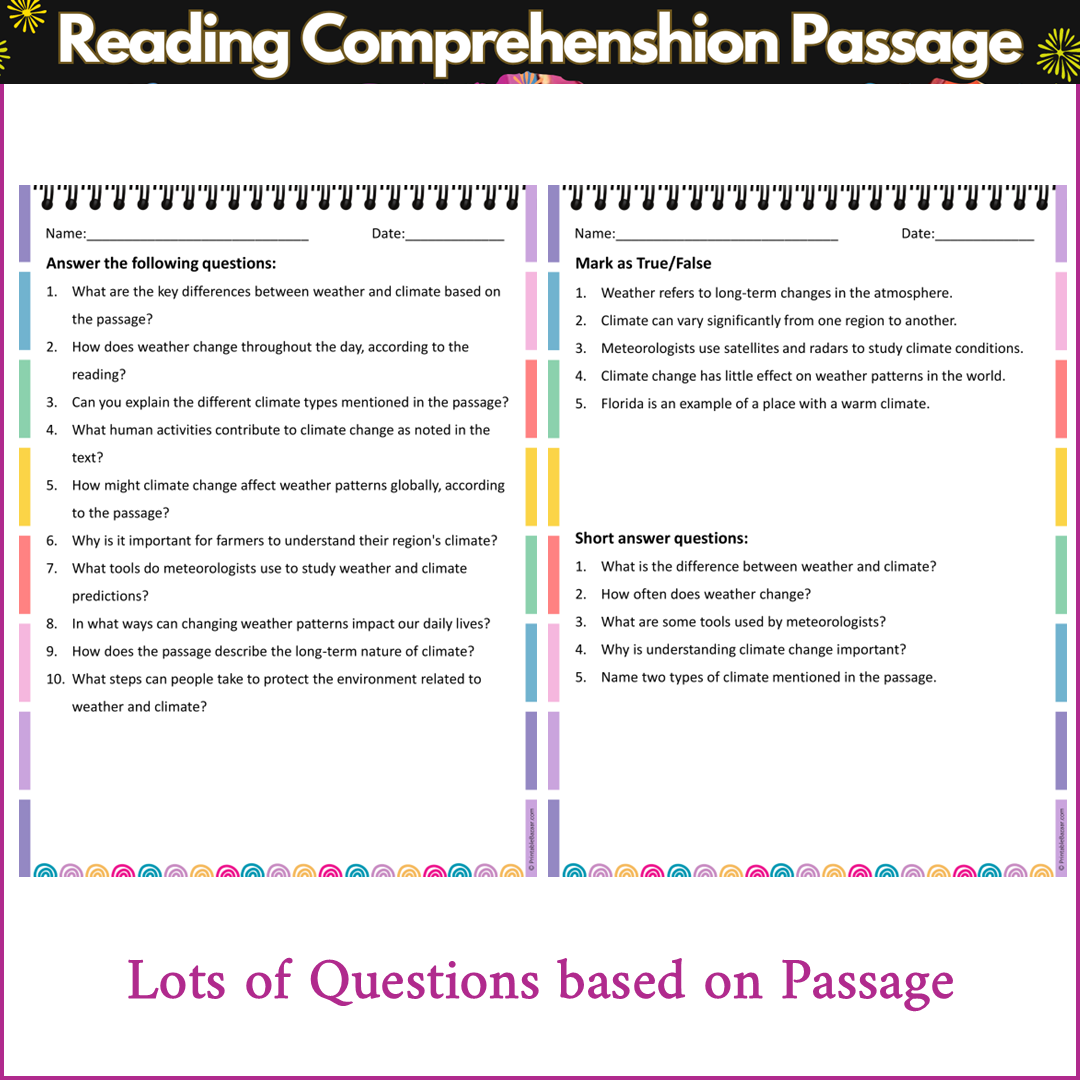 Weather and Climate | Reading Comprehension Passage and Questions