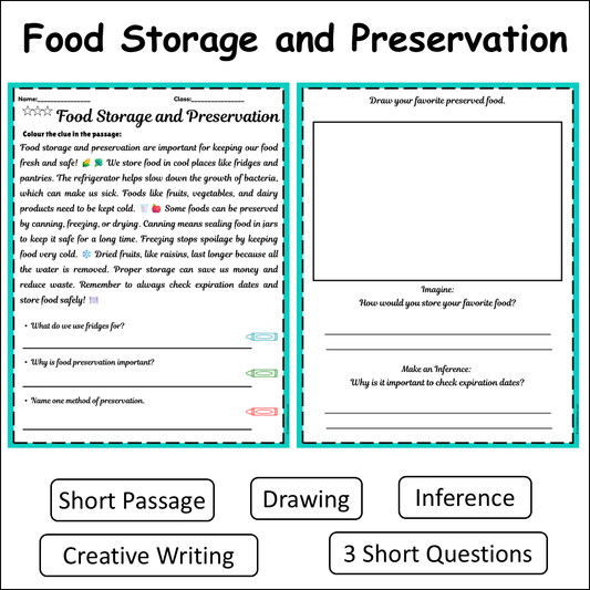 Food Storage and Preservation | Short Reading Comprehension Creative Worksheet