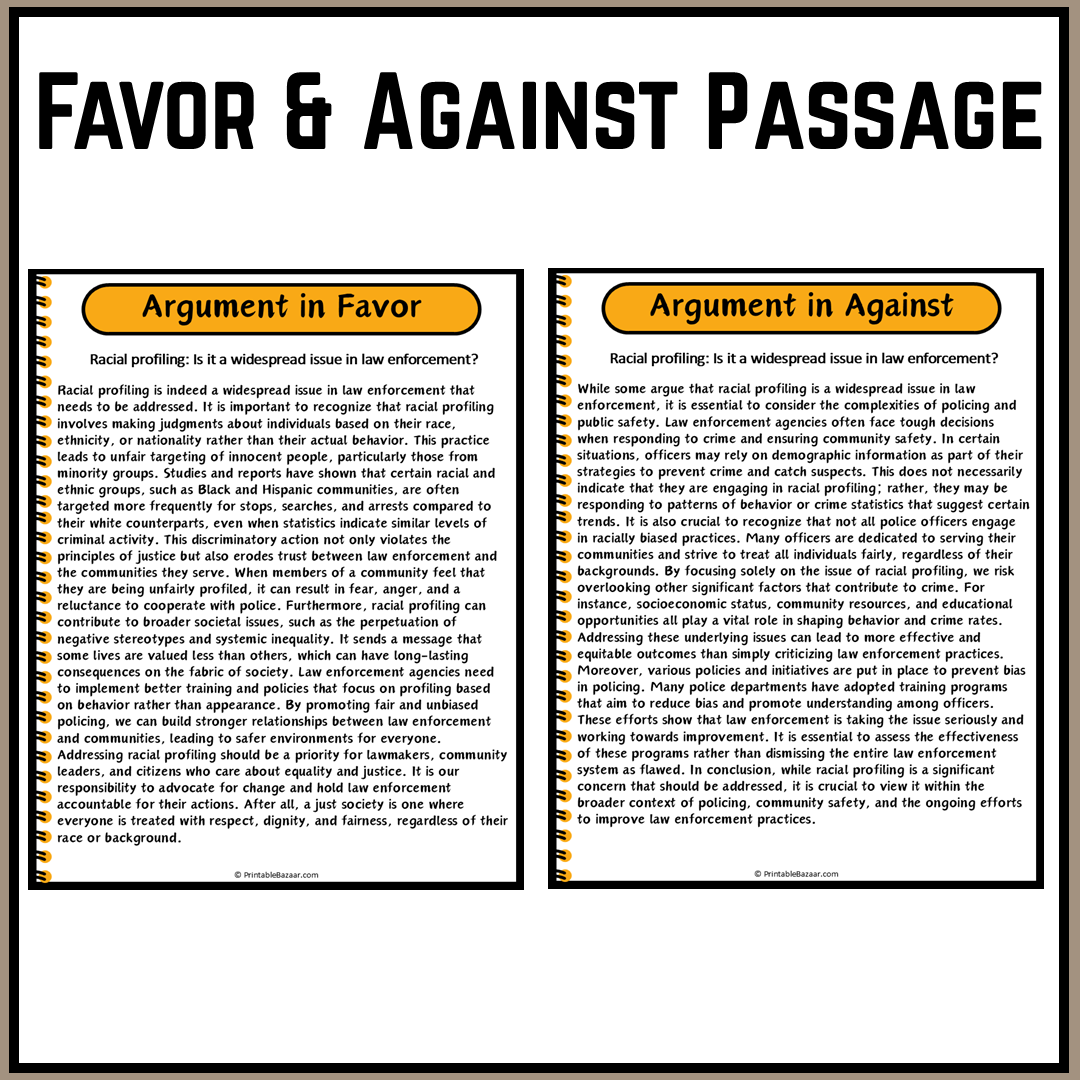 Racial profiling: Is it a widespread issue in law enforcement? | Debate Case Study Worksheet