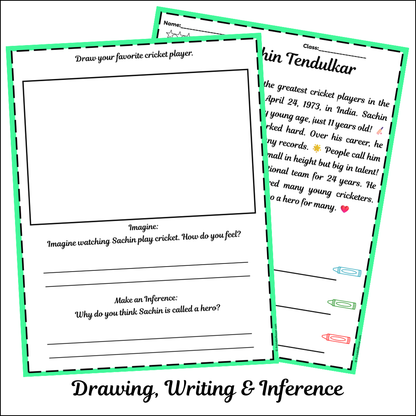 Sachin Tendulkar | Short Reading Comprehension Creative Worksheet