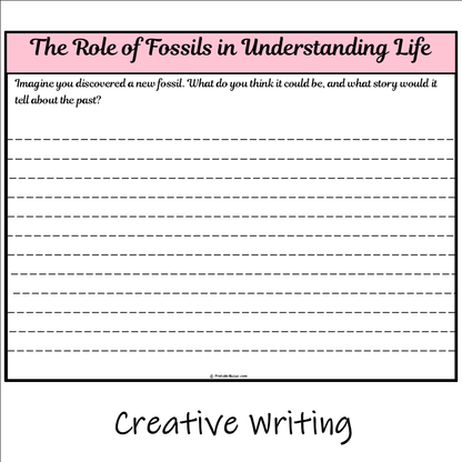 The Role of Fossils in Understanding Life | Main Idea and Supporting Details Reading Passage and Questions