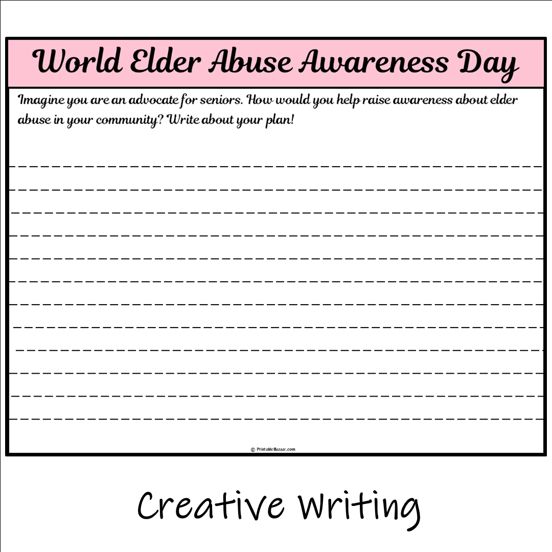 World Elder Abuse Awareness Day | Main Idea and Supporting Details Reading Passage and Questions