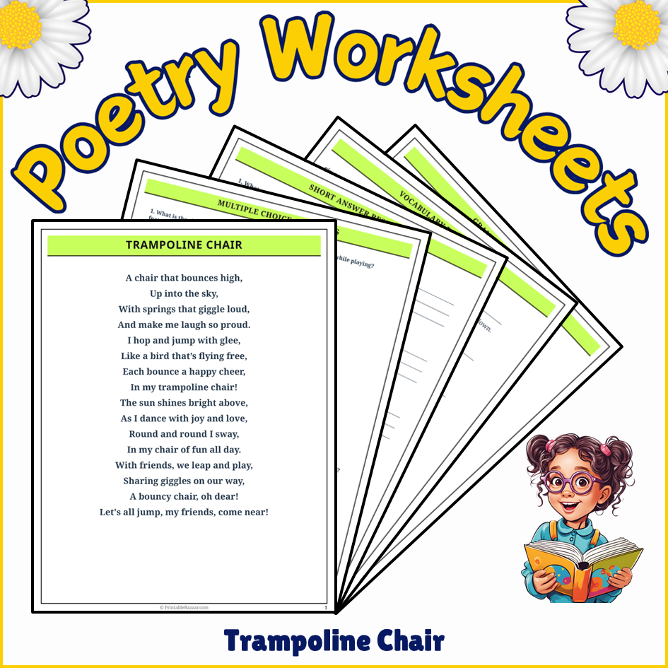 Trampoline Chair | Poem Grammar Worksheet Printable Activity