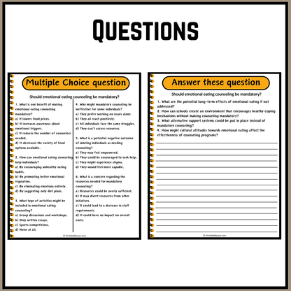 Should emotional eating counseling be mandatory? | Debate Case Study Worksheet