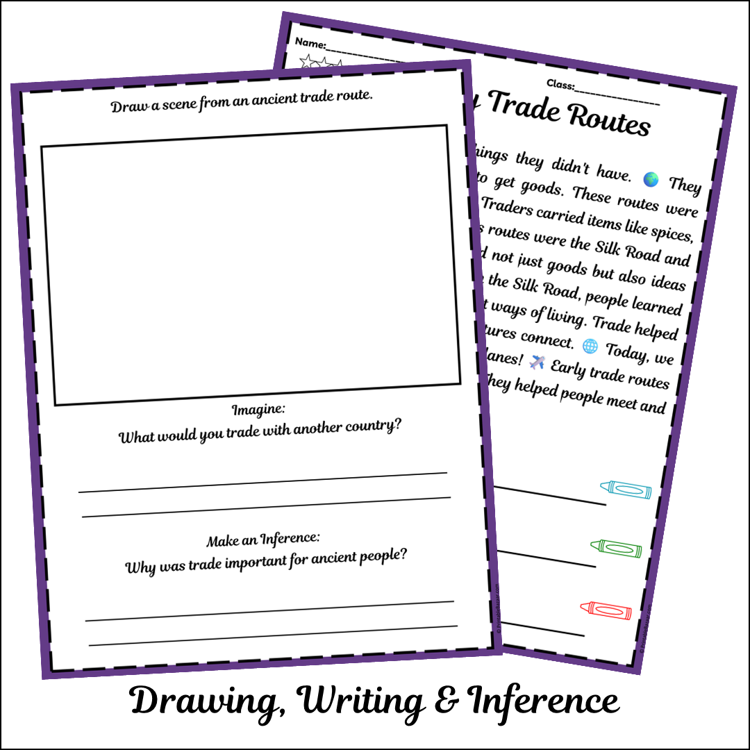 Early Trade Routes | Short Reading Comprehension Creative Worksheet