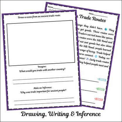 Early Trade Routes | Short Reading Comprehension Creative Worksheet