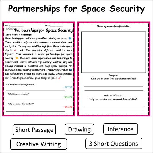Partnerships for Space Security | Short Reading Comprehension Creative Worksheet