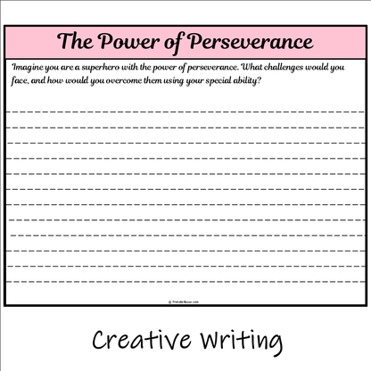 The Power of Perseverance | Main Idea and Supporting Details Reading Passage and Questions