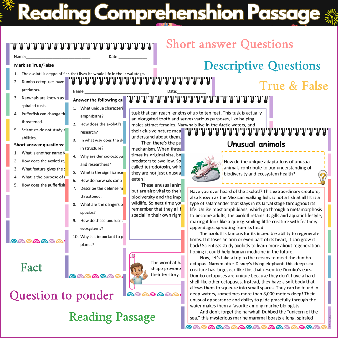 Unusual animals | Reading Comprehension Passage and Questions