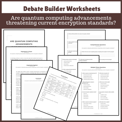 Are quantum computing advancements threatening current encryption standards? | Favour and Against Worksheet Printable Activity