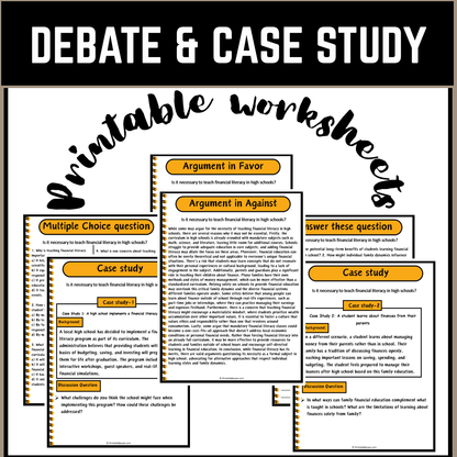 Is it necessary to teach financial literacy in high schools? | Debate Case Study Worksheet