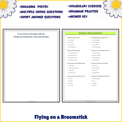 Flying on a Broomstick | Poem Grammar Worksheet Printable Activity