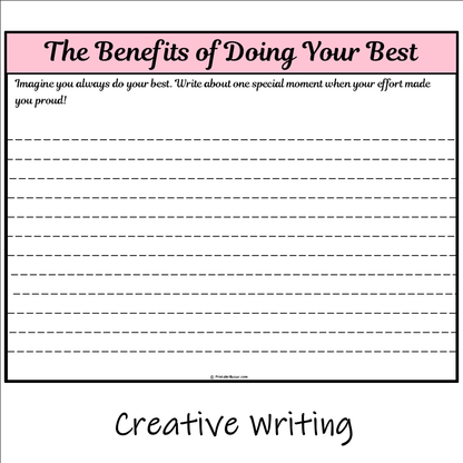 The Benefits of Doing Your Best | Main Idea and Supporting Details Reading Passage and Questions