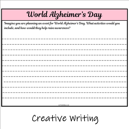 World Alzheimer’s Day | Main Idea and Supporting Details Reading Passage and Questions