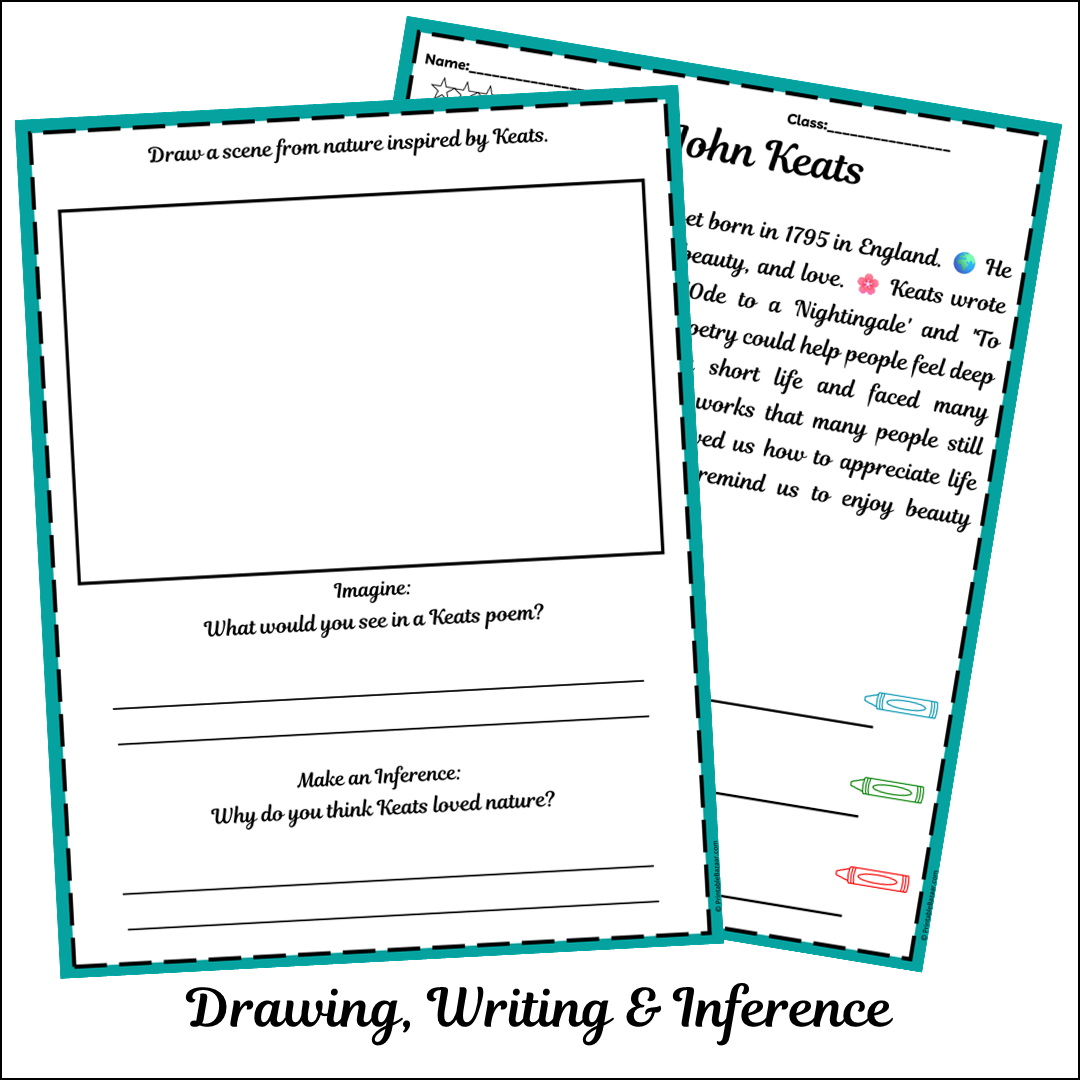 John Keats | Short Reading Comprehension Creative Worksheet