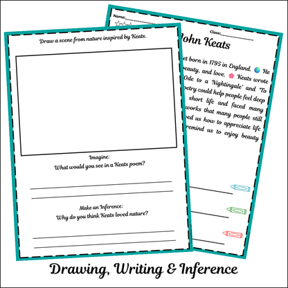 John Keats | Short Reading Comprehension Creative Worksheet