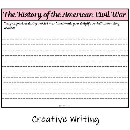 The History of the American Civil War | Main Idea and Supporting Details Reading Passage and Questions