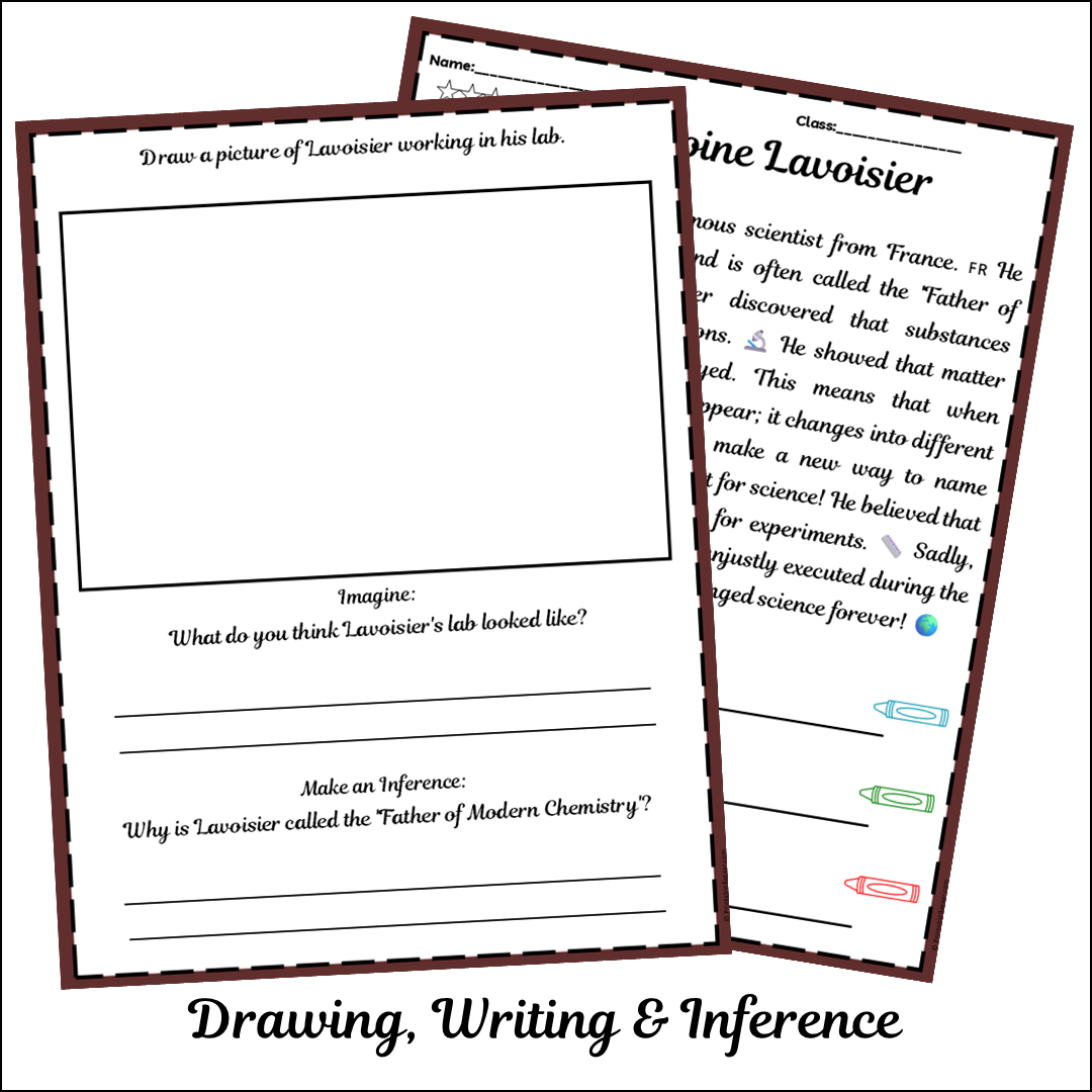 Antoine Lavoisier | Short Reading Comprehension Creative Worksheet