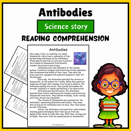 Antibodies | Science Story Reading Comprehension Activity