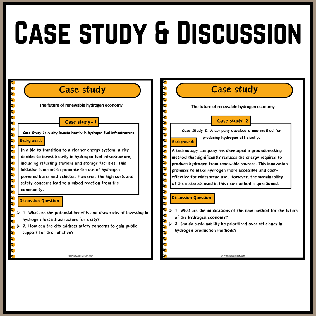 The future of renewable hydrogen economy | Debate Case Study Worksheet