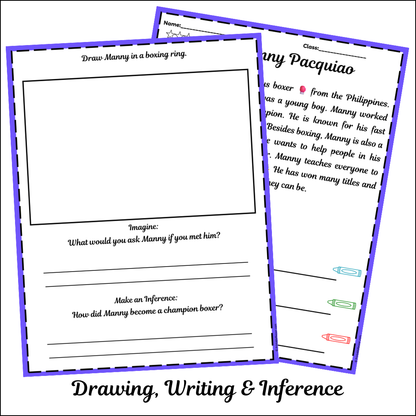 Manny Pacquiao | Short Reading Comprehension Creative Worksheet
