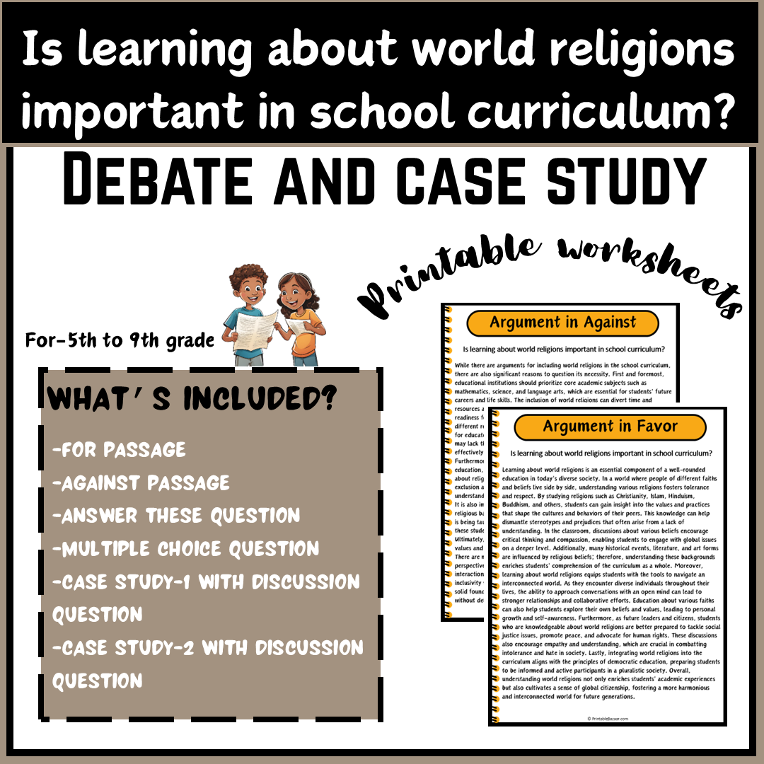 Is learning about world religions important in school curriculum? | Debate Case Study Worksheet