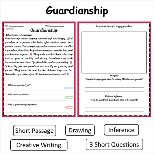 Guardianship | Short Reading Comprehension Creative Worksheet