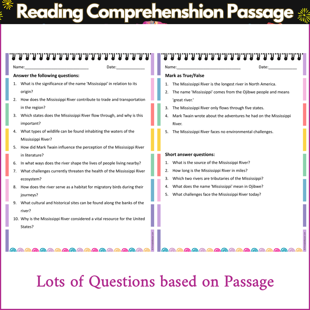 Mississippi River | Reading Comprehension Passage and Questions