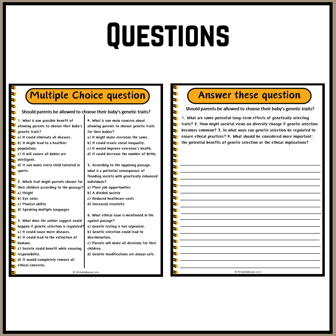 Should parents be allowed to choose their baby's genetic traits? | Debate Case Study Worksheet