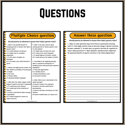 Should parents be allowed to choose their baby's genetic traits? | Debate Case Study Worksheet