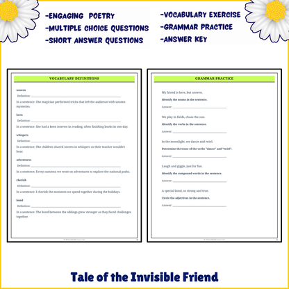 Tale of the Invisible Friend | Poem Grammar Worksheet Printable Activity