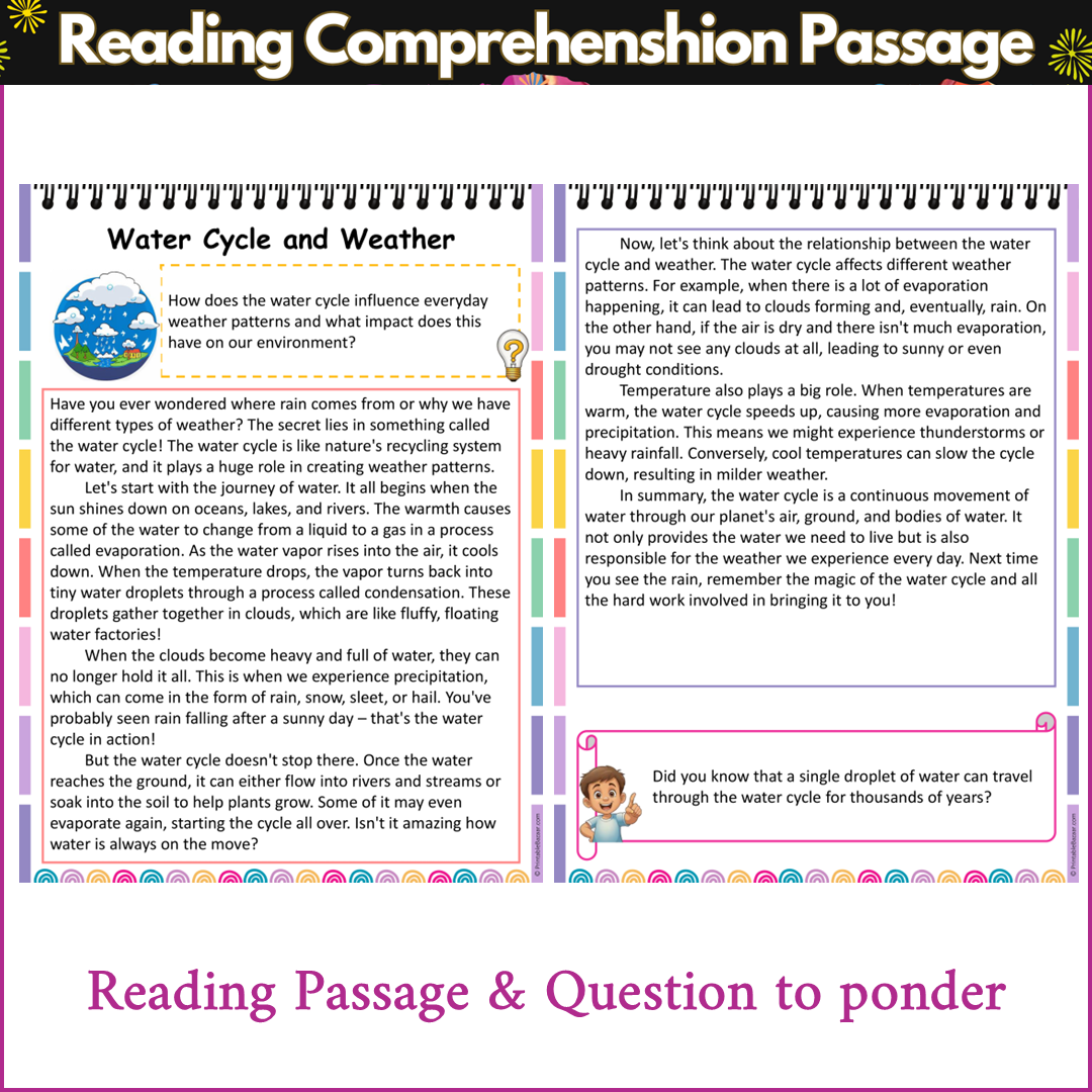 Water Cycle and Weather | Reading Comprehension Passage and Questions