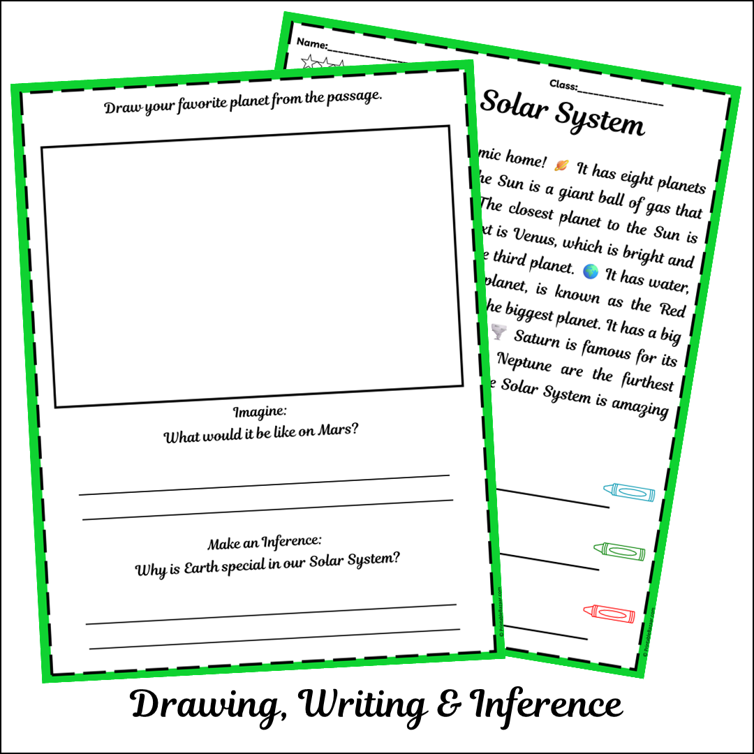 The Solar System | Short Reading Comprehension Creative Worksheet