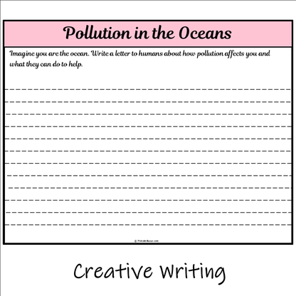 Pollution in the Oceans | Main Idea and Supporting Details Reading Passage and Questions