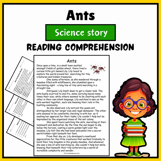 Ants | Science Story Reading Comprehension Activity