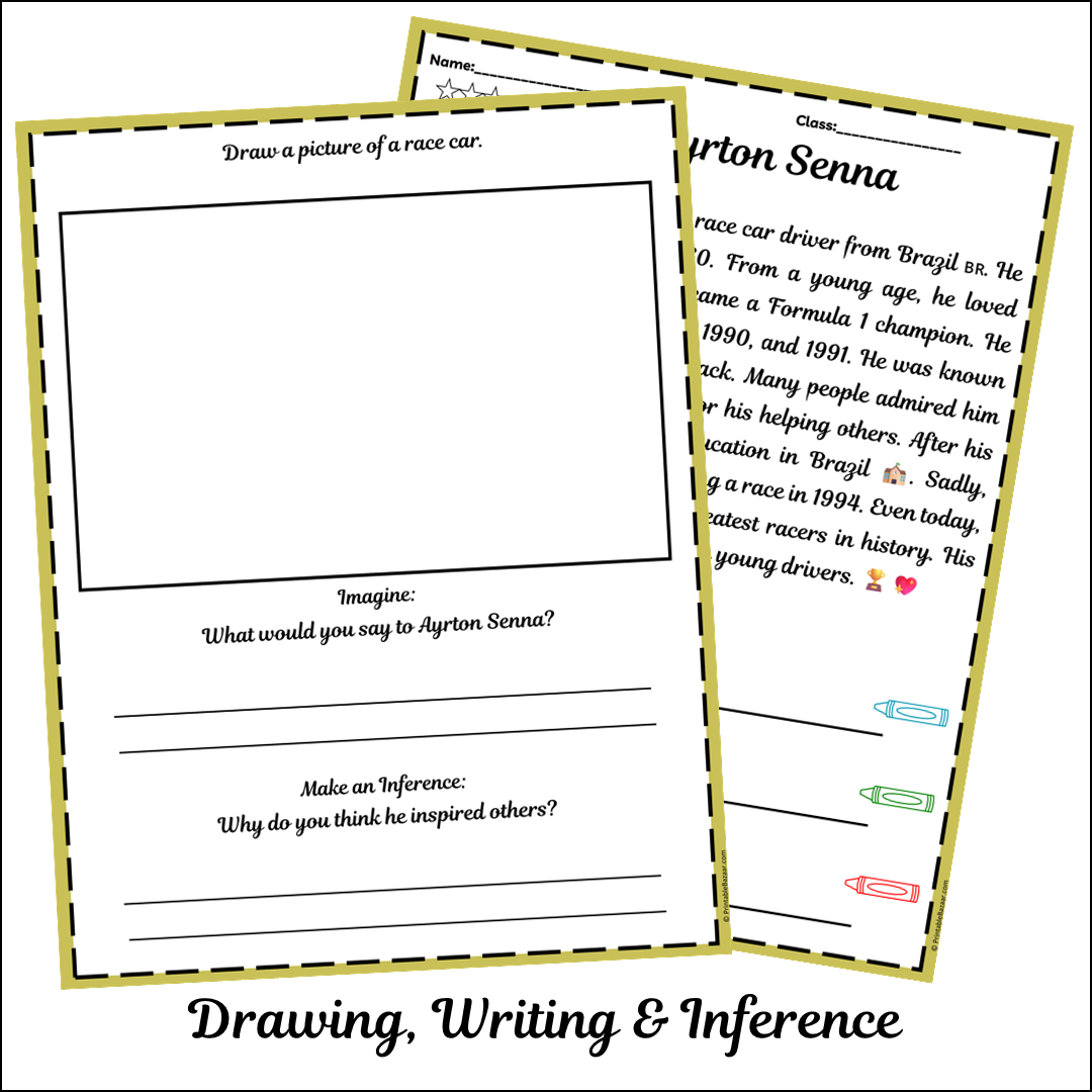 Ayrton Senna | Short Reading Comprehension Creative Worksheet