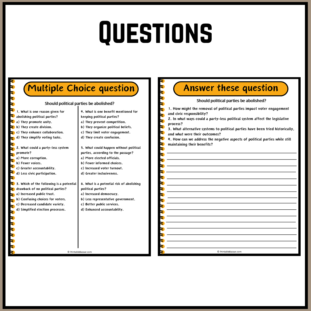 Should political parties be abolished? | Debate Case Study Worksheet