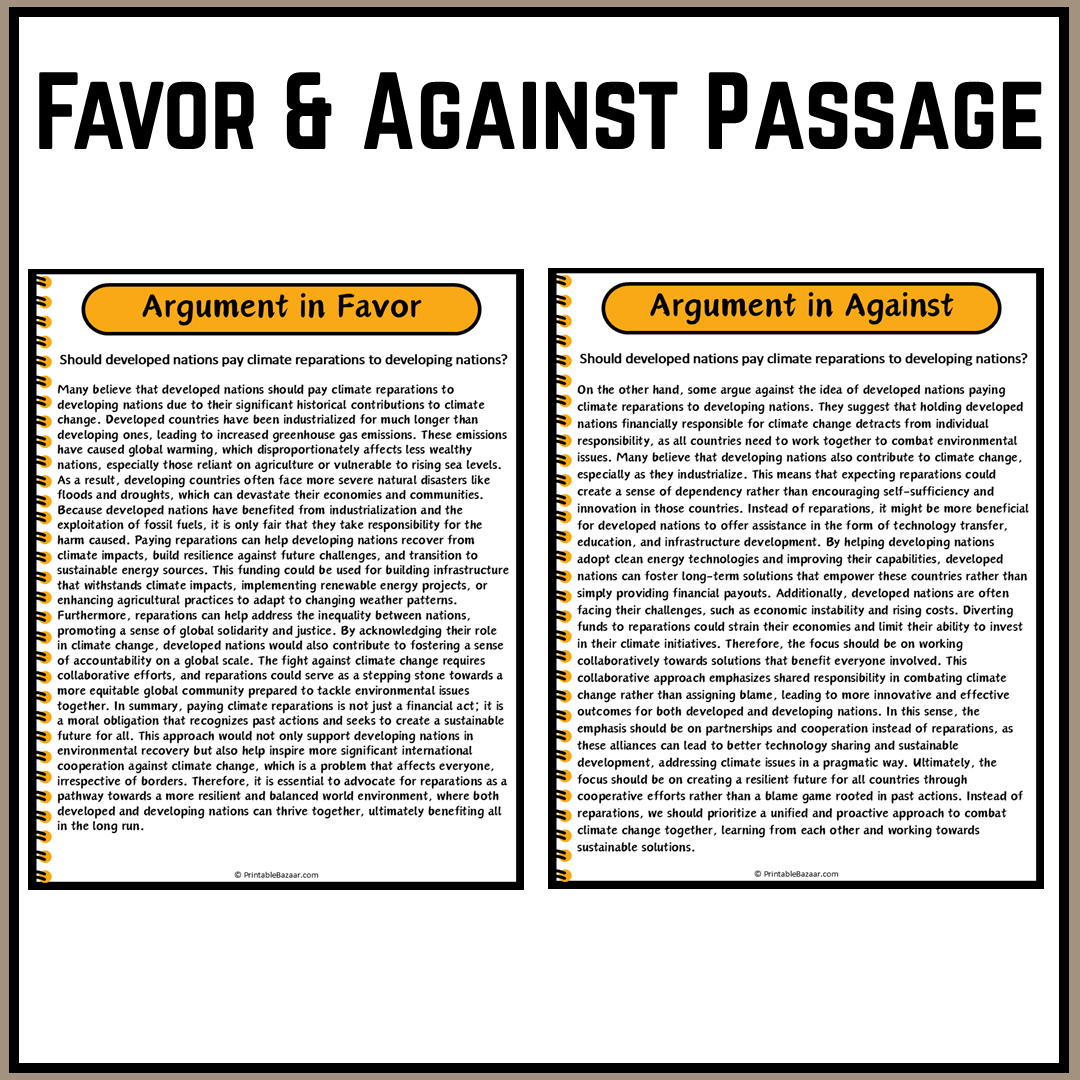 Should developed nations pay climate reparations to developing nations? | Debate Case Study Worksheet
