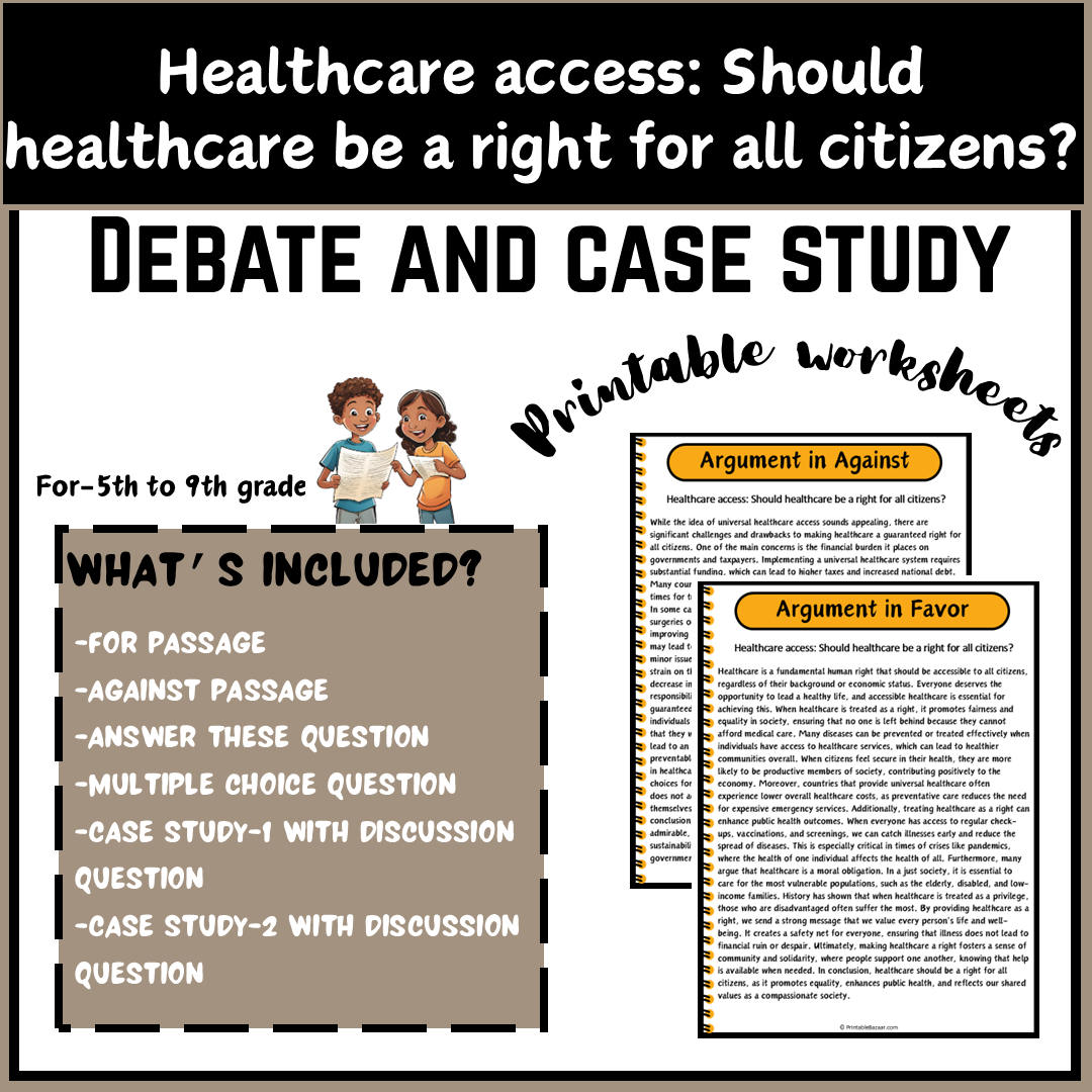 Healthcare access: Should healthcare be a right for all citizens? | Debate Case Study Worksheet