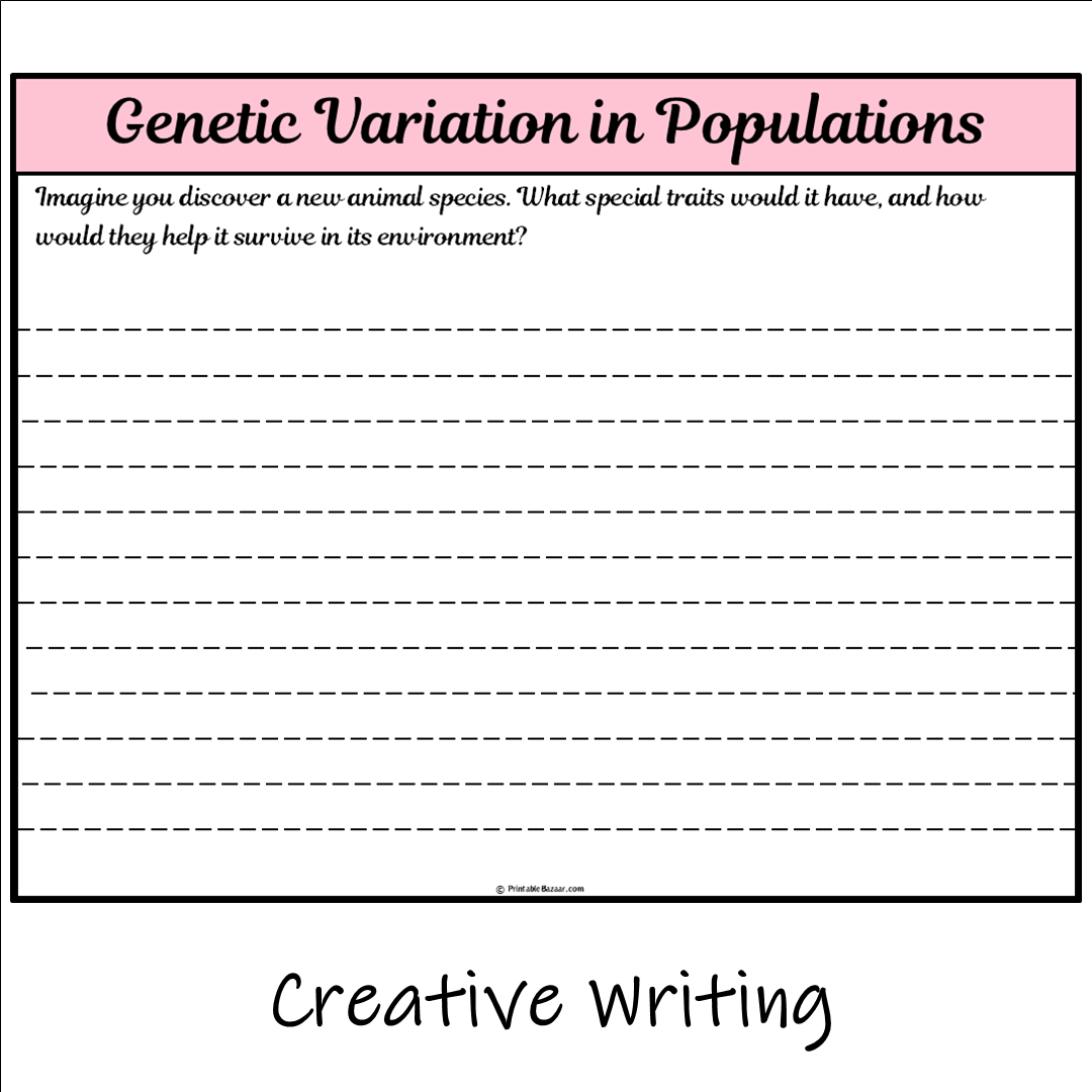 Genetic Variation in Populations | Main Idea and Supporting Details Reading Passage and Questions