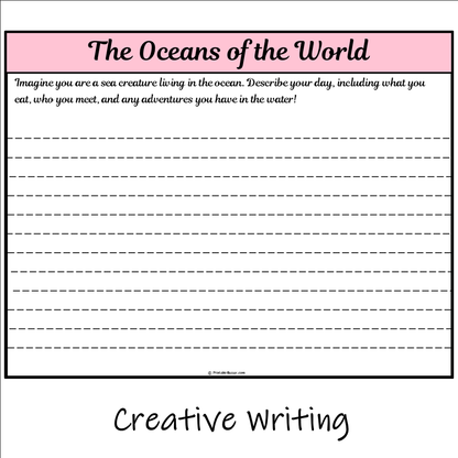 The Oceans of the World | Main Idea and Supporting Details Reading Passage and Questions