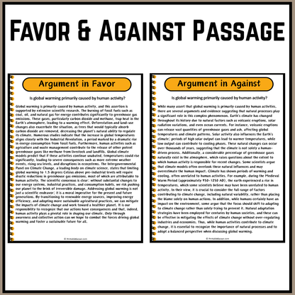 Is global warming primarily caused by human activity? | Debate Case Study Worksheet